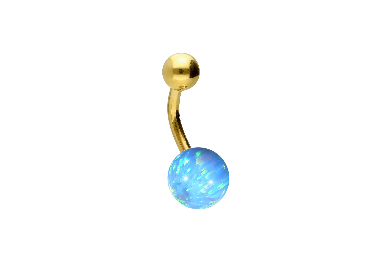 Chirurgenstahl Bananabell Piercing SYNTHETISCHER OPAL + CHIRURGENSTAHL-KUGEL